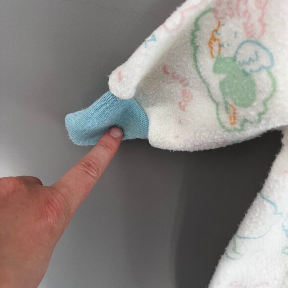 VINTAGE Gerber Sleeper PJs 0-6 months Made in the USA White Blue Clouds - Picture 6 of 8